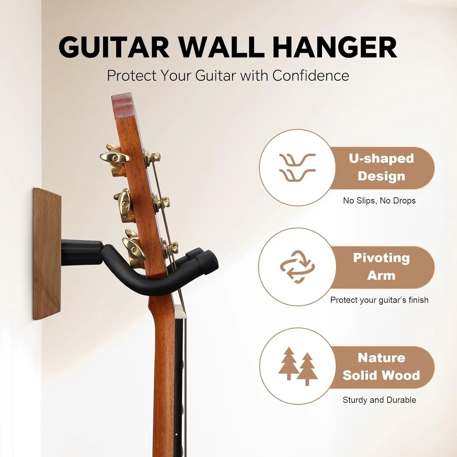 Musical Instrument Bass - Wall Mount Guitar Hook Hanger for