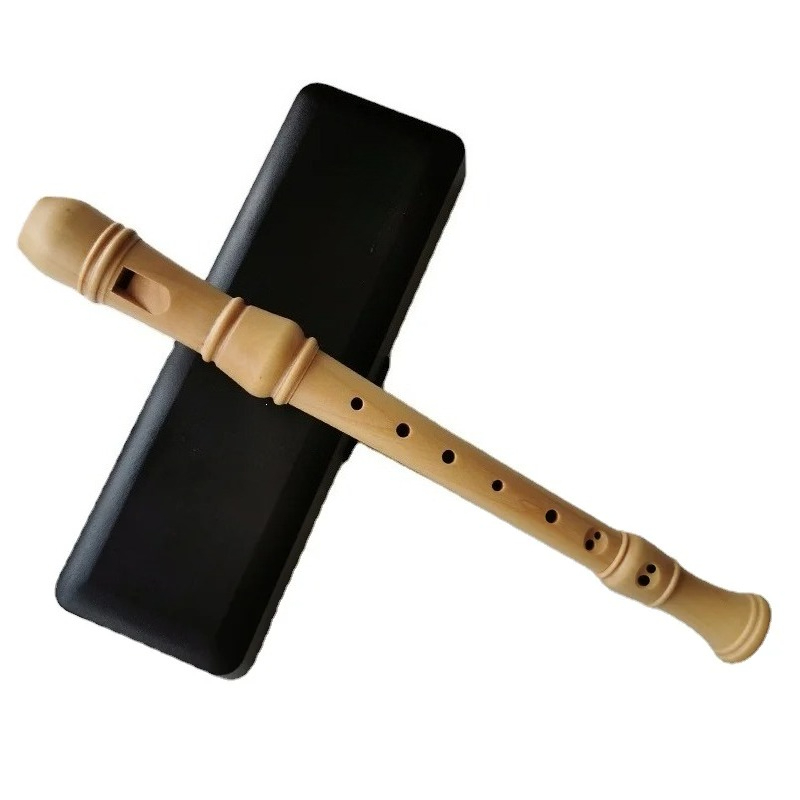 Recorder Baroque Style - 3-Block Solid Maple Wood 8 Holes