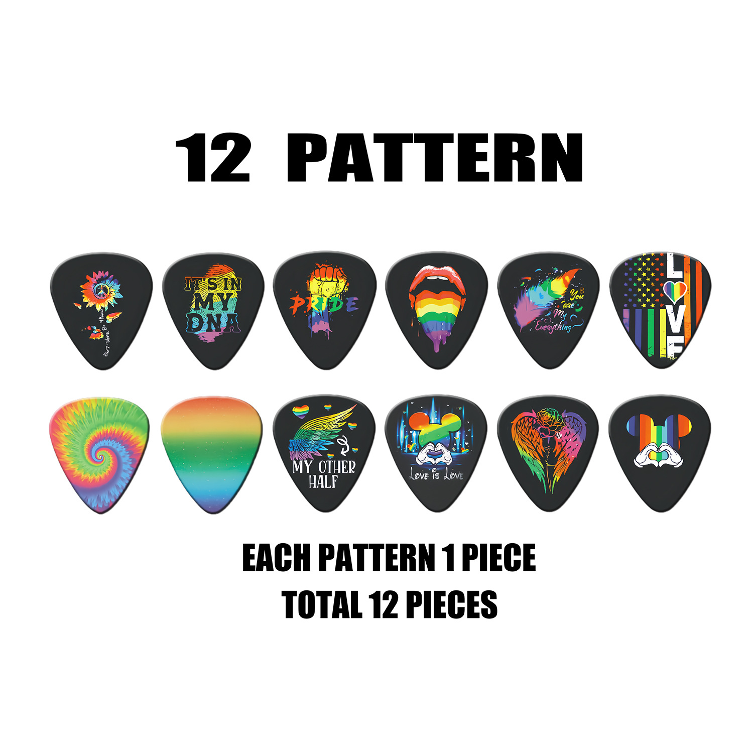 12 Pieces Guitar Picks 0.46mm  - Musical Instrument Organ review and price