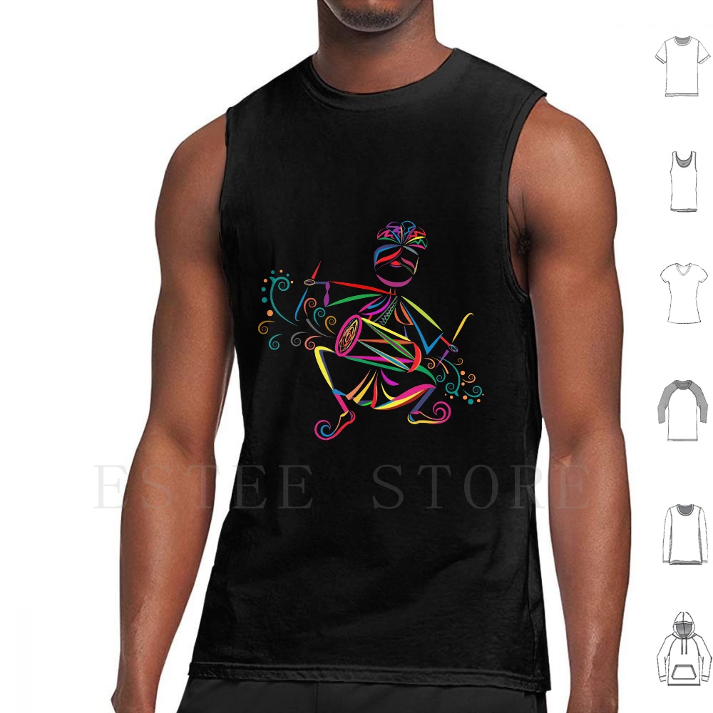 Dhol Player Tank Tops Vest Sle - Musical Instrument Of India review and price