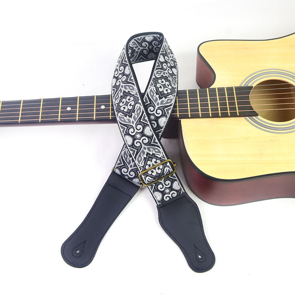 Guitar Strap Embroidered Print - Musical Instrument Bass review and price