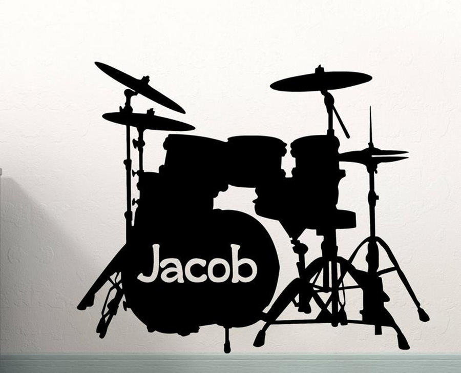 Drum Set Wall Decal Custom Nam - Musical Instrument Name review and price