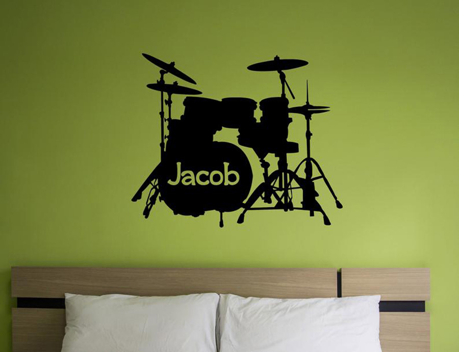 Drum Set Wall Decal Custom Nam - Musical Instrument Name review and price